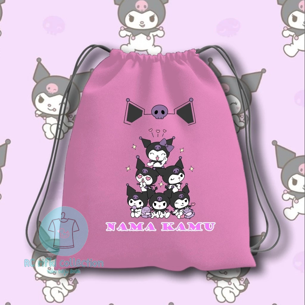 Tas Serut Anak Sekolah Tk Kuromi  / Tas Untuk Jalan-jalan ,Sekolah , Ngaji