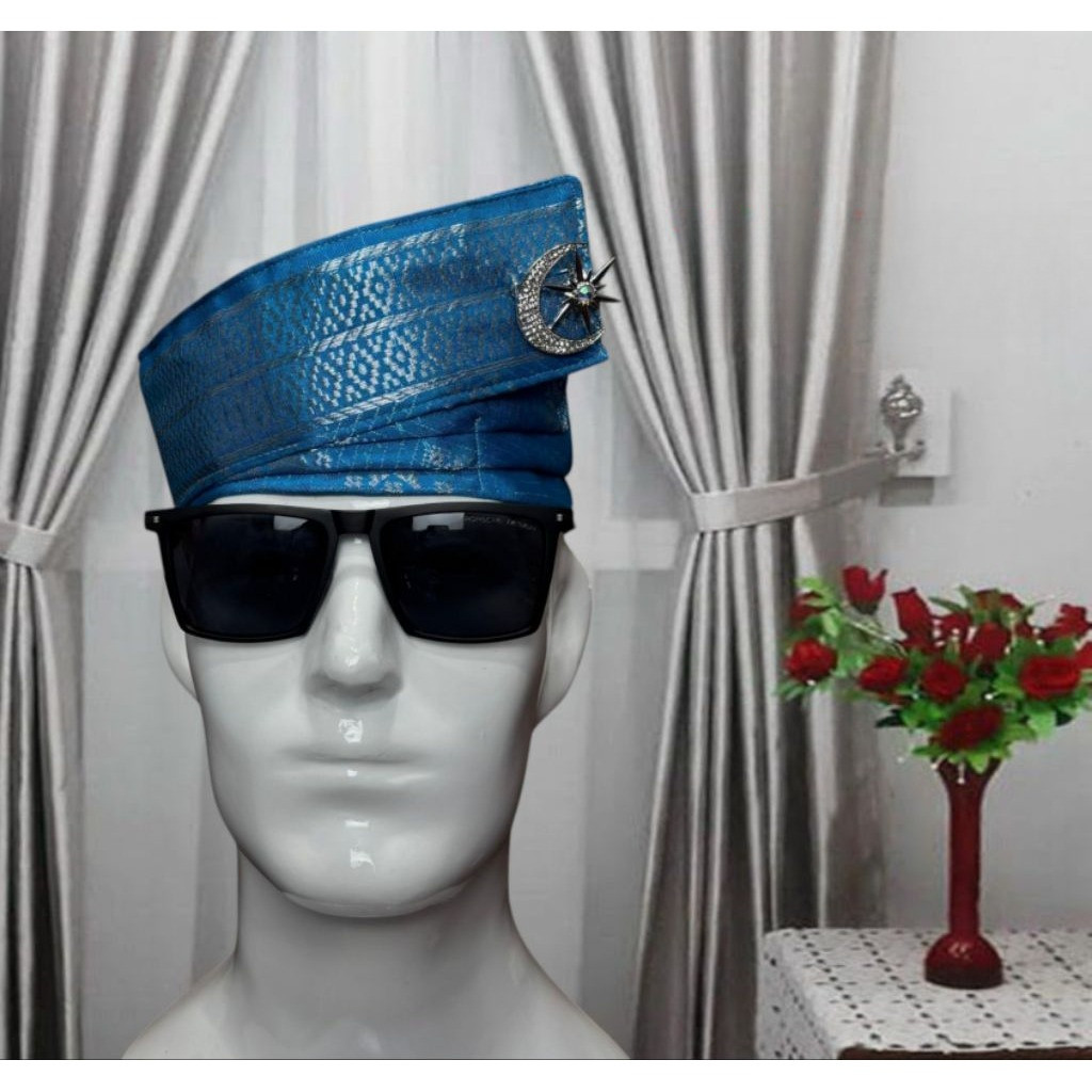 TANJAK/TENGKOLOK SONGKET PREMIUM ASLI MELAYU/IKAT KEPALA BUDAK MELAYU