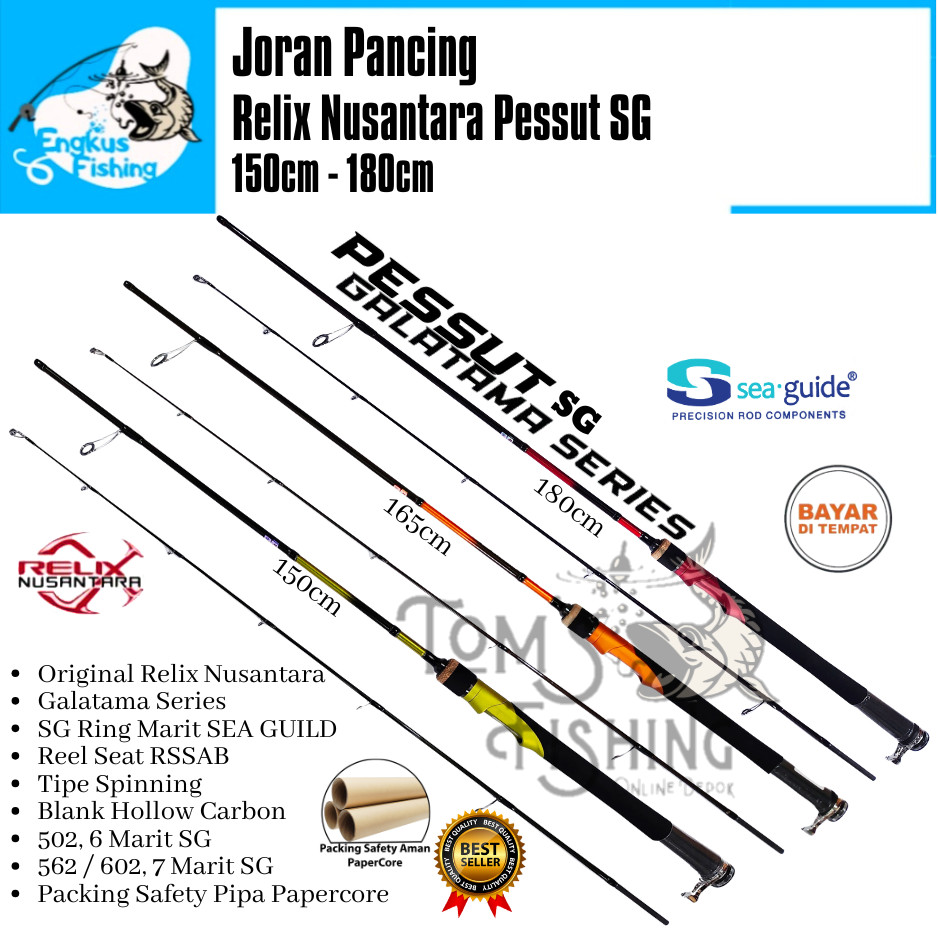 Joran Pancing PESSUT SG RELIX Nusantara Sea Guild (150cm - 180cm) Galatama Carbon - Engkus Fishing