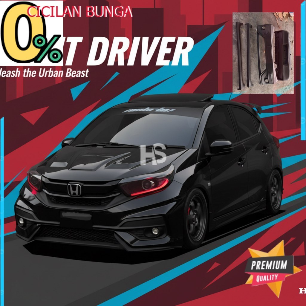 Aksesoris Honda Brio RS 2012-2017 Bumper Set Upgrade New Gk5 Kuat-Tebal-Lentur