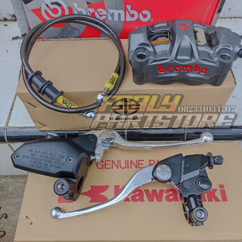 PAKET SET MASTER KALIPER BREMBO MASTER REM ER6 ORIGINAL HANDLE KOPLING Z900 ORIGINAL KALIPER BREMBO 