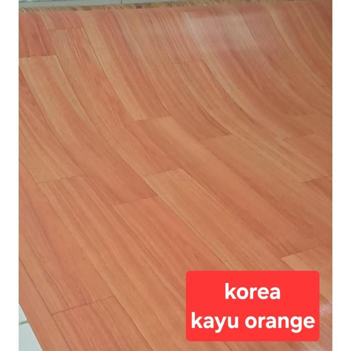 Karpet lantai Vinyl plastik Korea lebar 200Cm (2meter) tebal 0.5mm harga per 1 METER - Kayu Orange