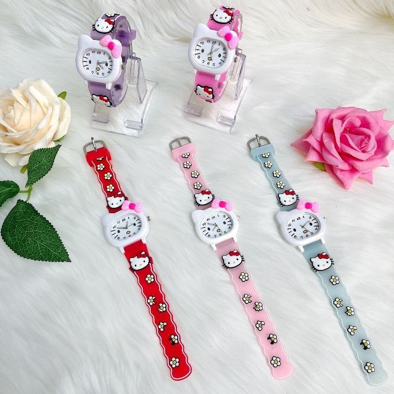 [DS] - Jam tangan anak perempuan karakter 3D lucu Hello Kitty import