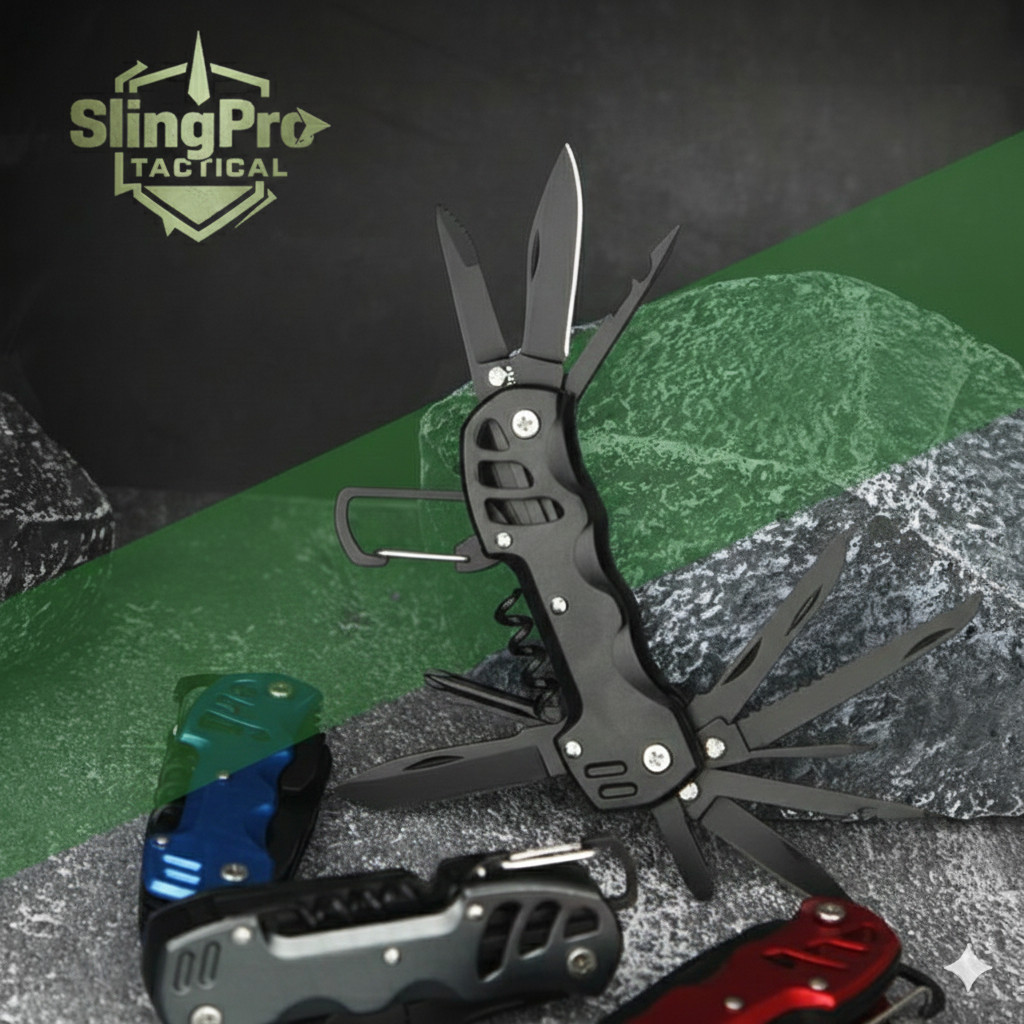 Pisau Lipat Multifungsi 12in1 Swiss Army Multitools EDC