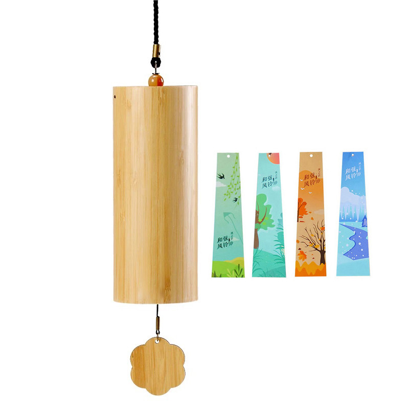 Hluru Windchime Bamboo 8 Rods Notes, Wind Chimes 8 Rods, Wind bell Craft Outdoor, Garden Patio Zen M