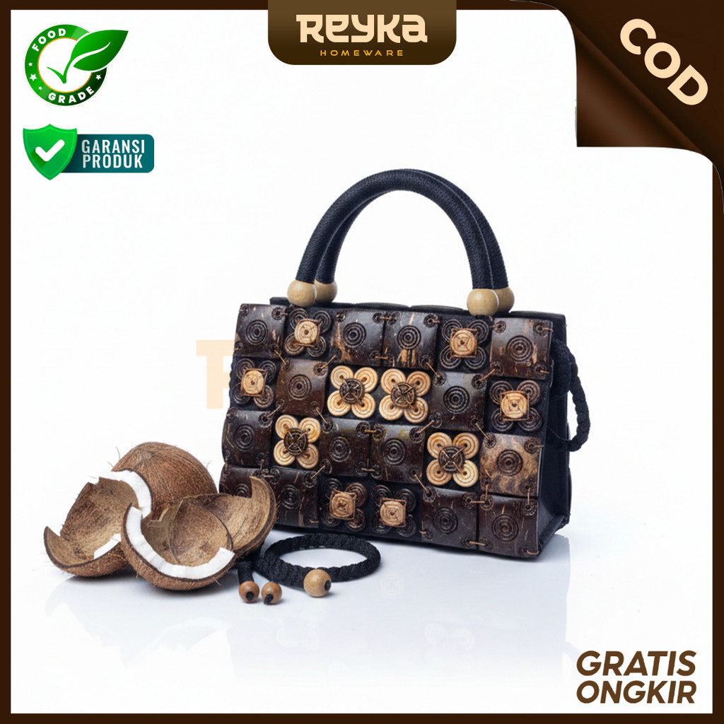 Tas Kerajinan Batok Kelapa untuk wanita/ Tas Tangan/Tas Dompet Mini/Taa Batok