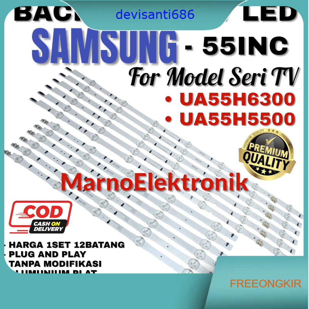 BACKLIGHT TV LED SAMSUNG 55 INC INCH UA55H6300 UA55H5500 55H6300 55H5500 UA55H 55H LAMPU LED BL ORIG