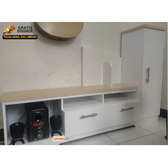 Rak TV / Meja TV Minimalis Modern Style Shabby Chic - Best Interior Furniture (Non Rakitan Bukan Ser