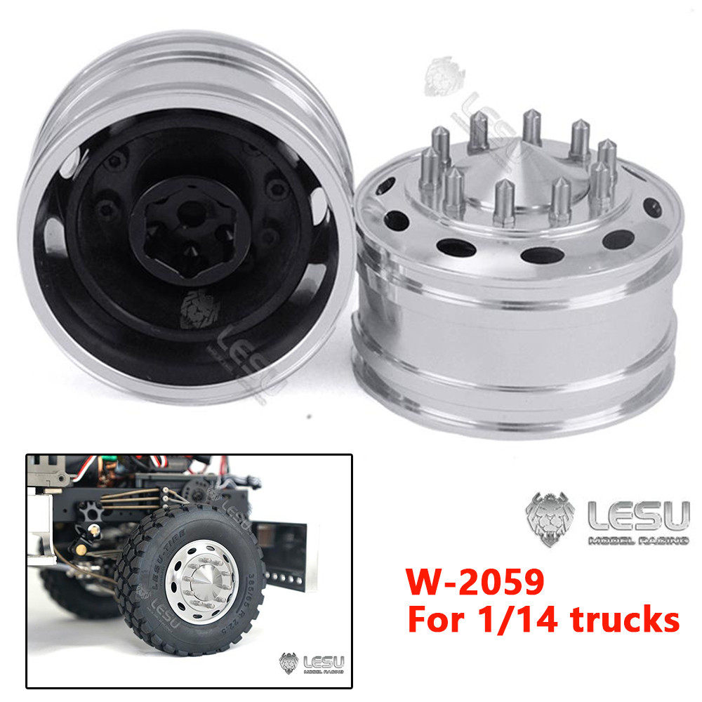 LESU W-2059 1/14 American simulation truck model mofied and upgraded CNC metal front wheel hub unive
