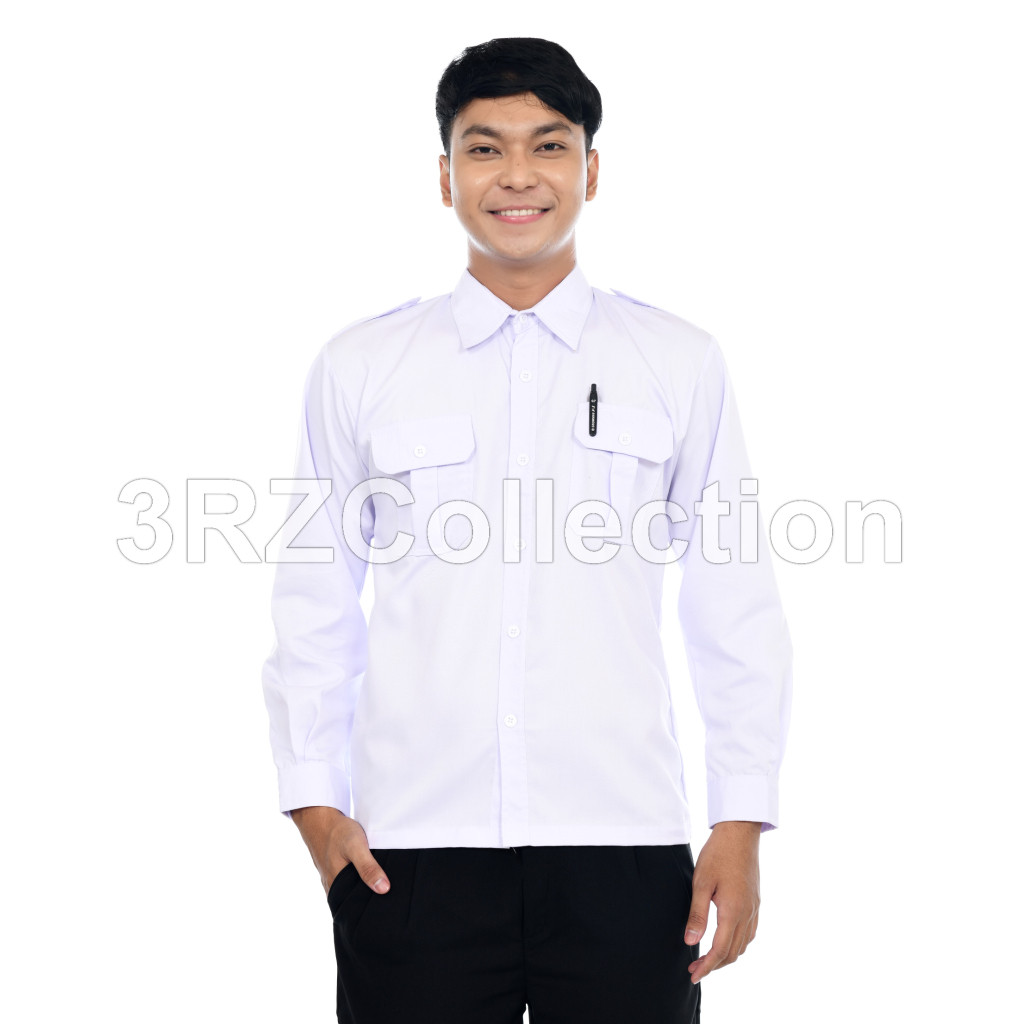 New Kemeja Putih Pns Baju pdh Putih Baju atasan putih Pns pria lengan Panjang Seragam Putih PNS Leng
