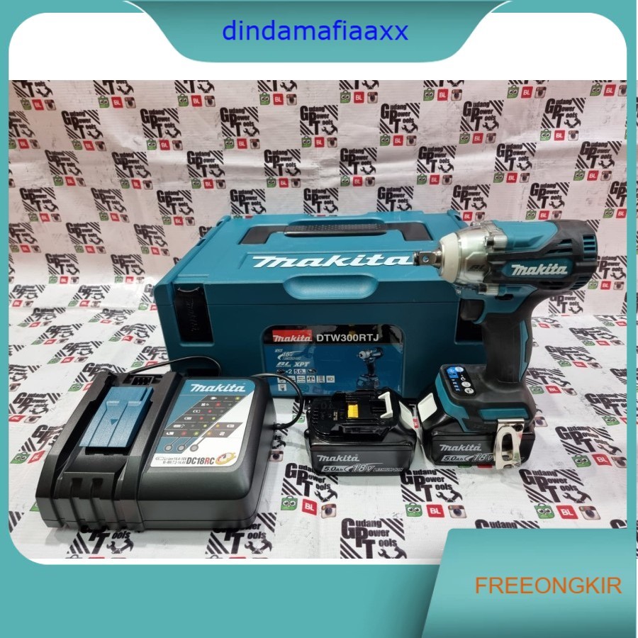 Mesin Impact Wrench Pembuka Baut Mur Cordless Baterai Impact Wrench Makita 18v DTW300RTJ DTW700RTJ D