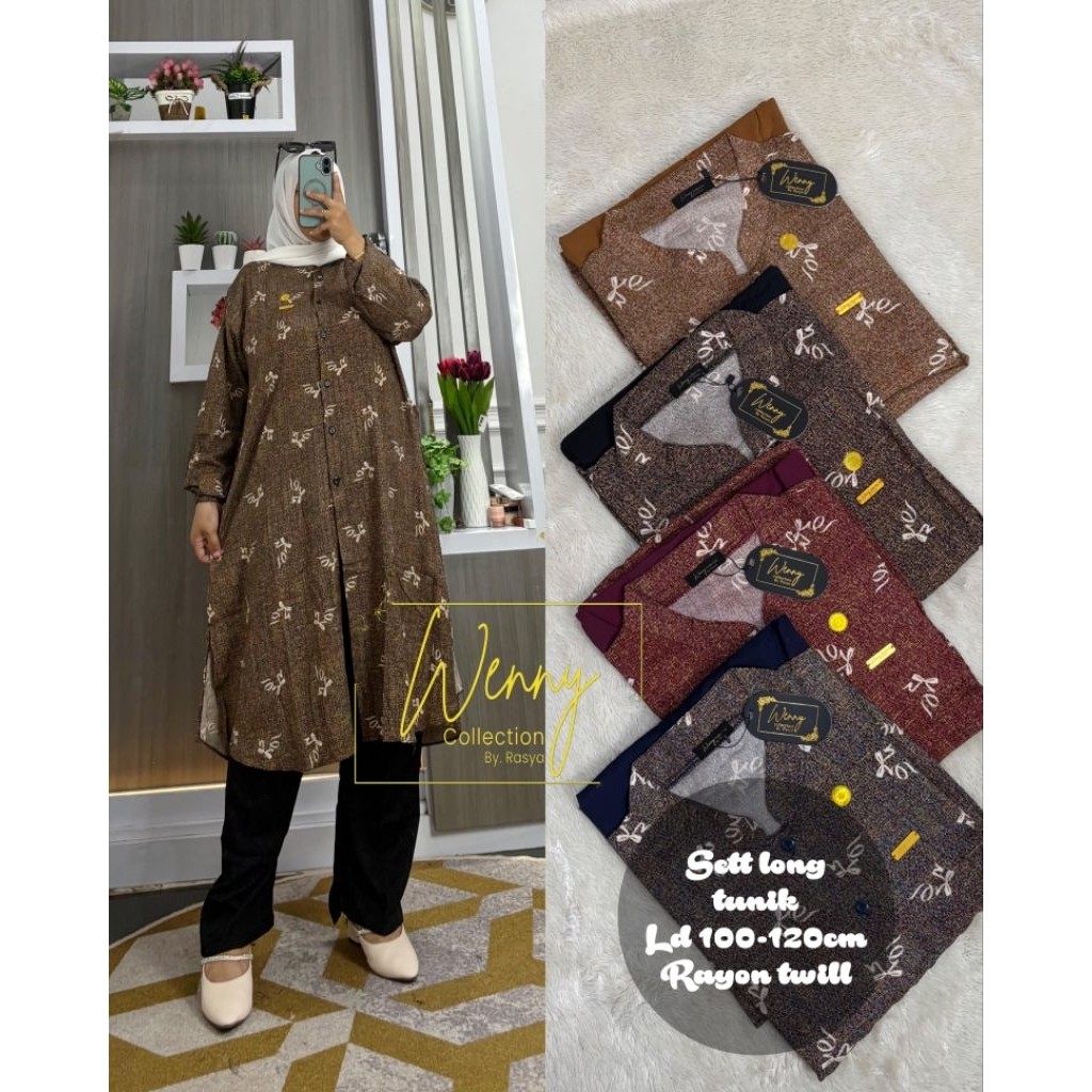 FRANCISS.ID Setelan Long Tunik Rayon Twill Wenny Rasya Mewah