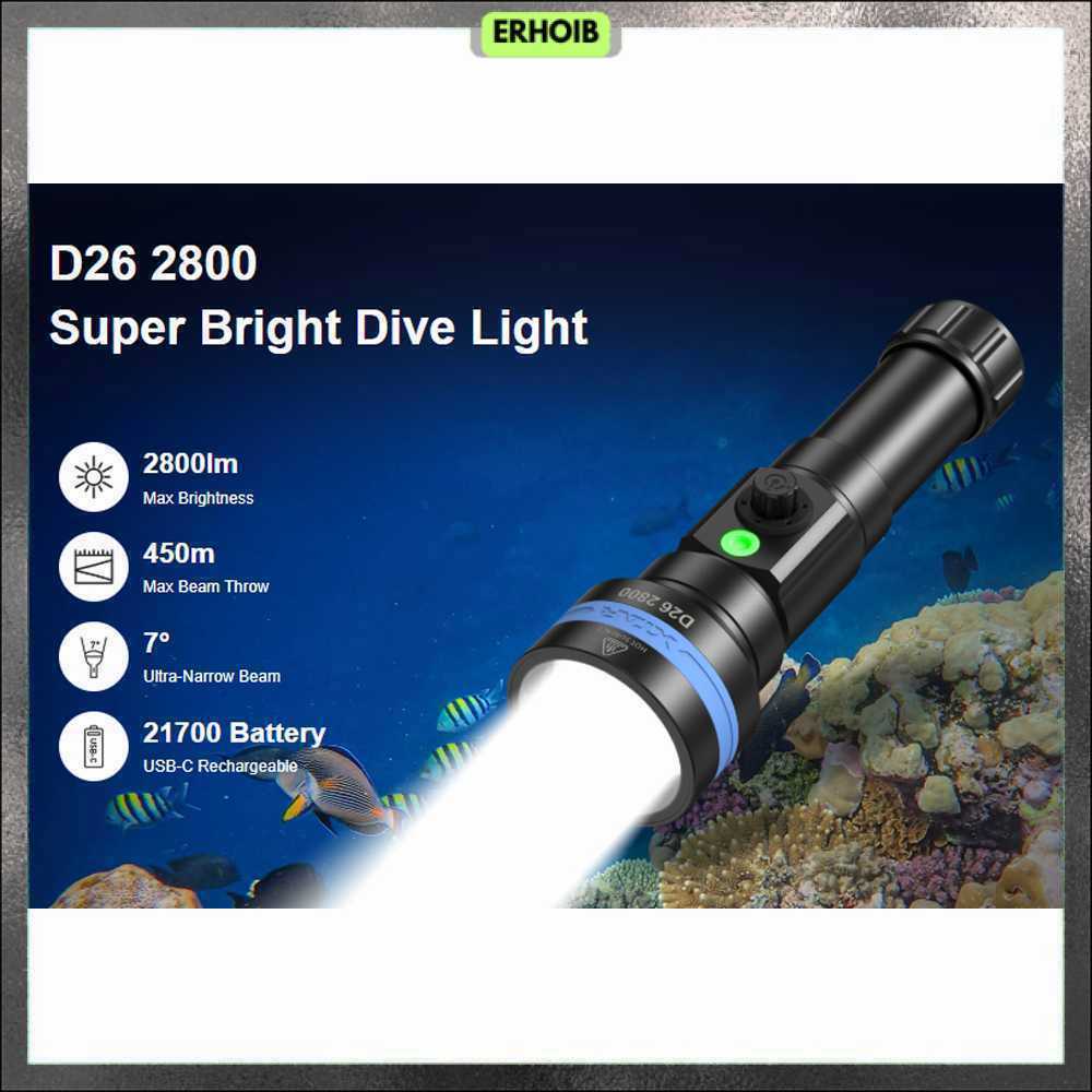 XTAR Senter Selam Diving Flashlight LED High Beam IPX8 2800 Lumens - D26 2800