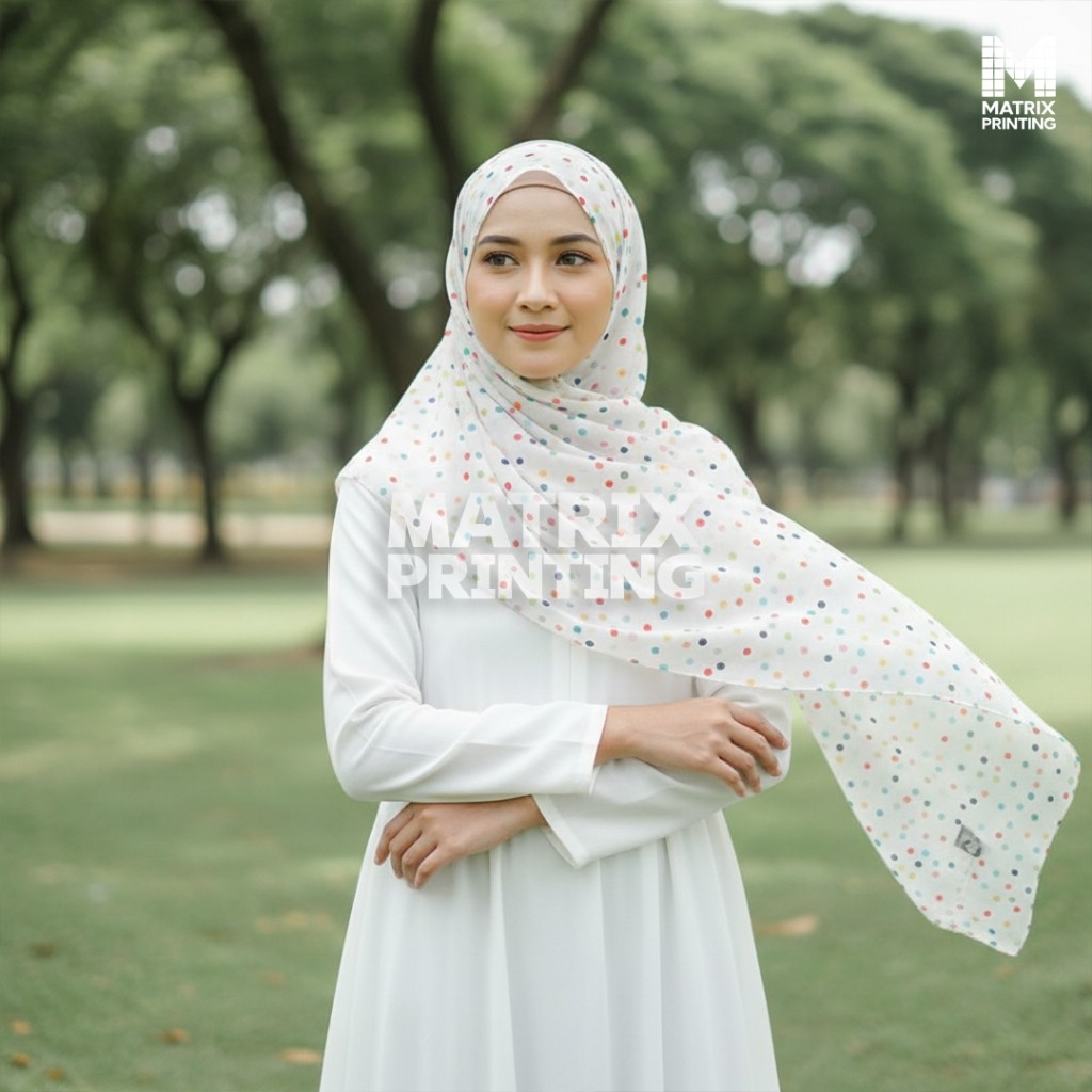 Matrix Hijab Printing Segi Empat Paket Usaha Motif Bloomette Hijab Segi Empat- Bahan Voal