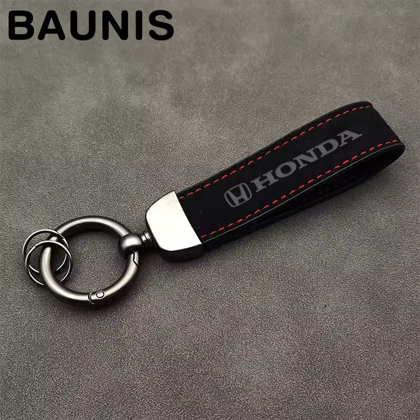 Baunis Leather Key Chain Gantungan Kunci Mobil Kulit Mewah Dengan Logo Honda