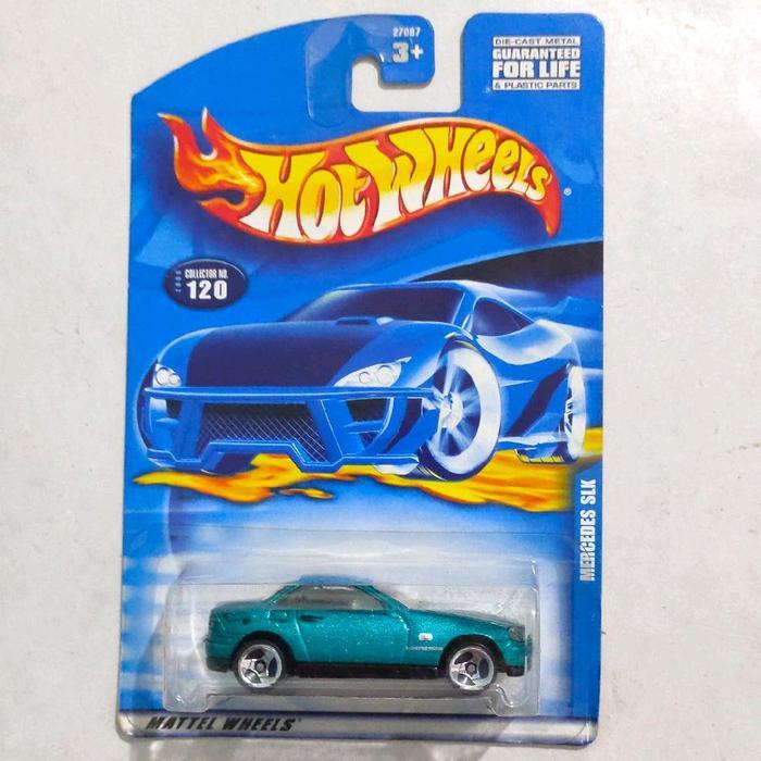 Mainan Hot Wheels Mercedes Benz SLK tosca 2001 base besi rare