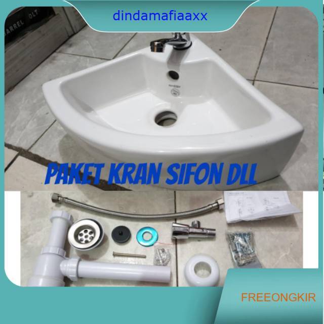 Wastafel keramik sudut 2026 jayco komplit alat