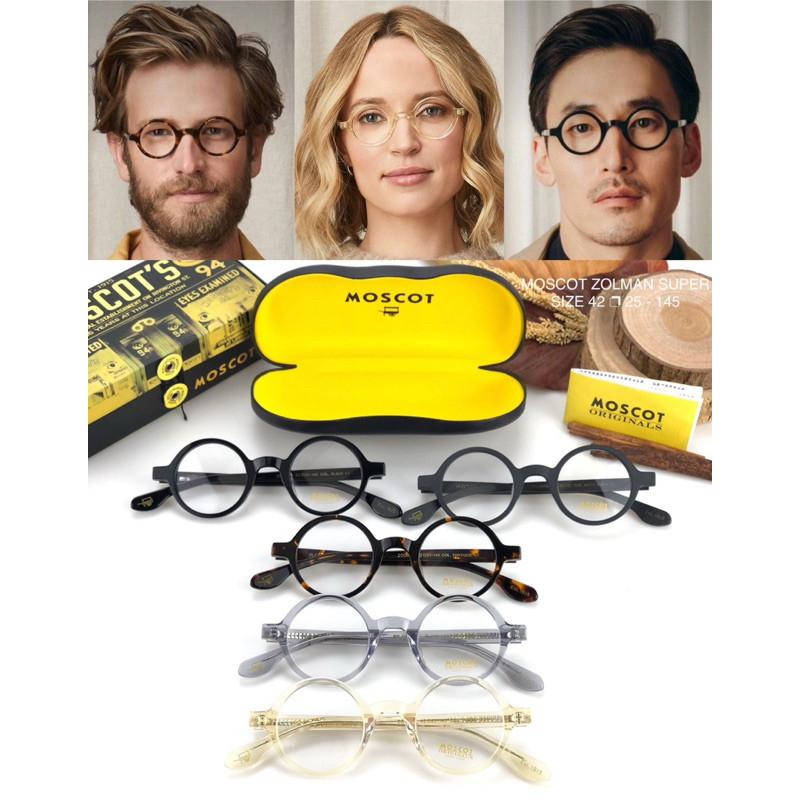 [ COD ] Frame Kacamata Moscot MSCT ZOLMAN Fashion Bulat Pria Wanita Korea Hitam Bening Leo Grey