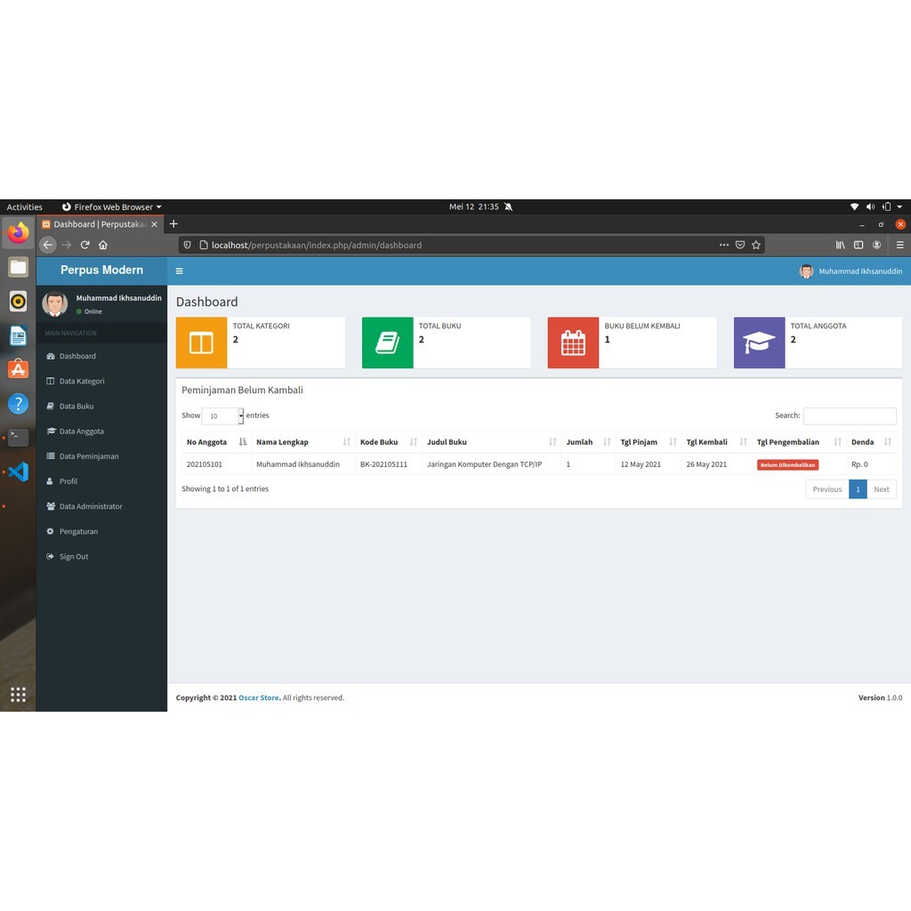 Aplikasi Perpustakaan Berbasis Website Dengan Framework CodeIgniter Siap Pakai