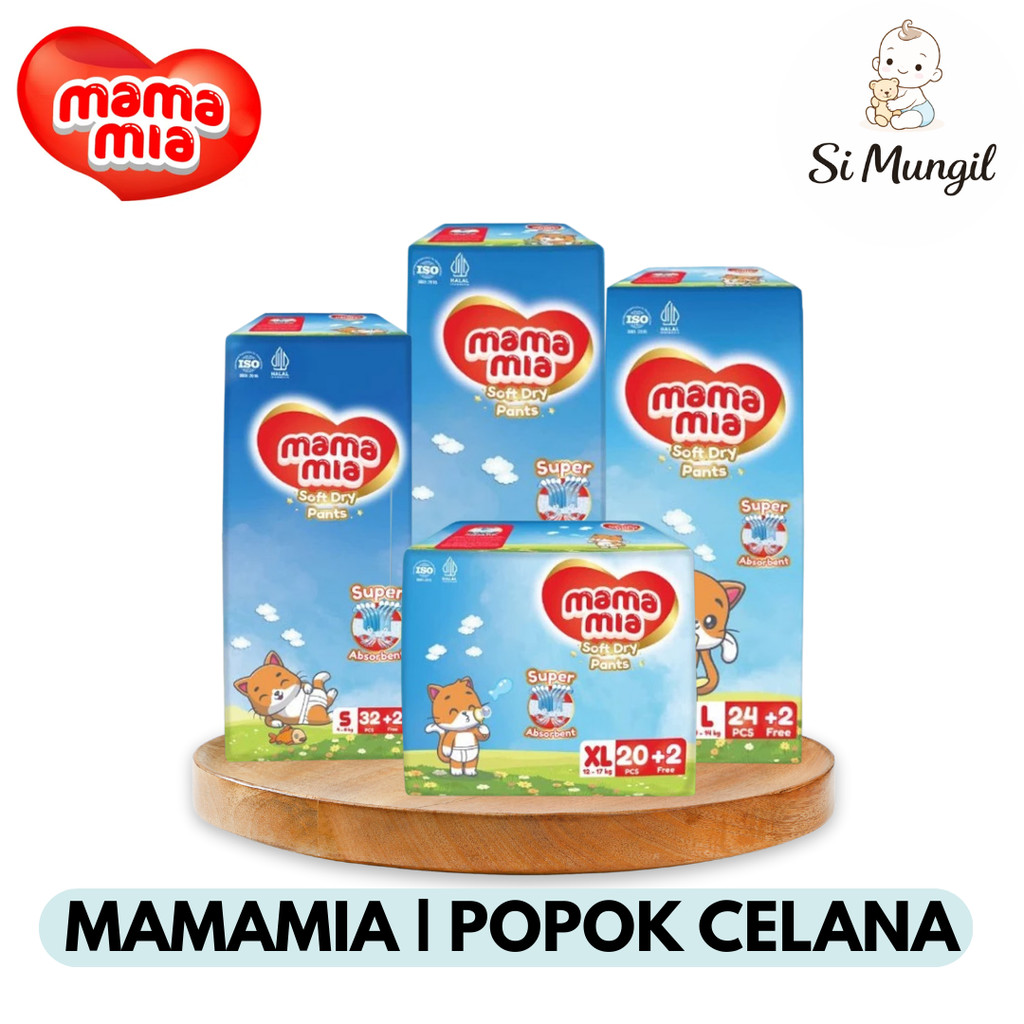 MAMAMIA Popok Bayi Tipe Celana Premium S34 M30 L26 XL22 - Super Lembut Extra Kering Soft Dry Pants
