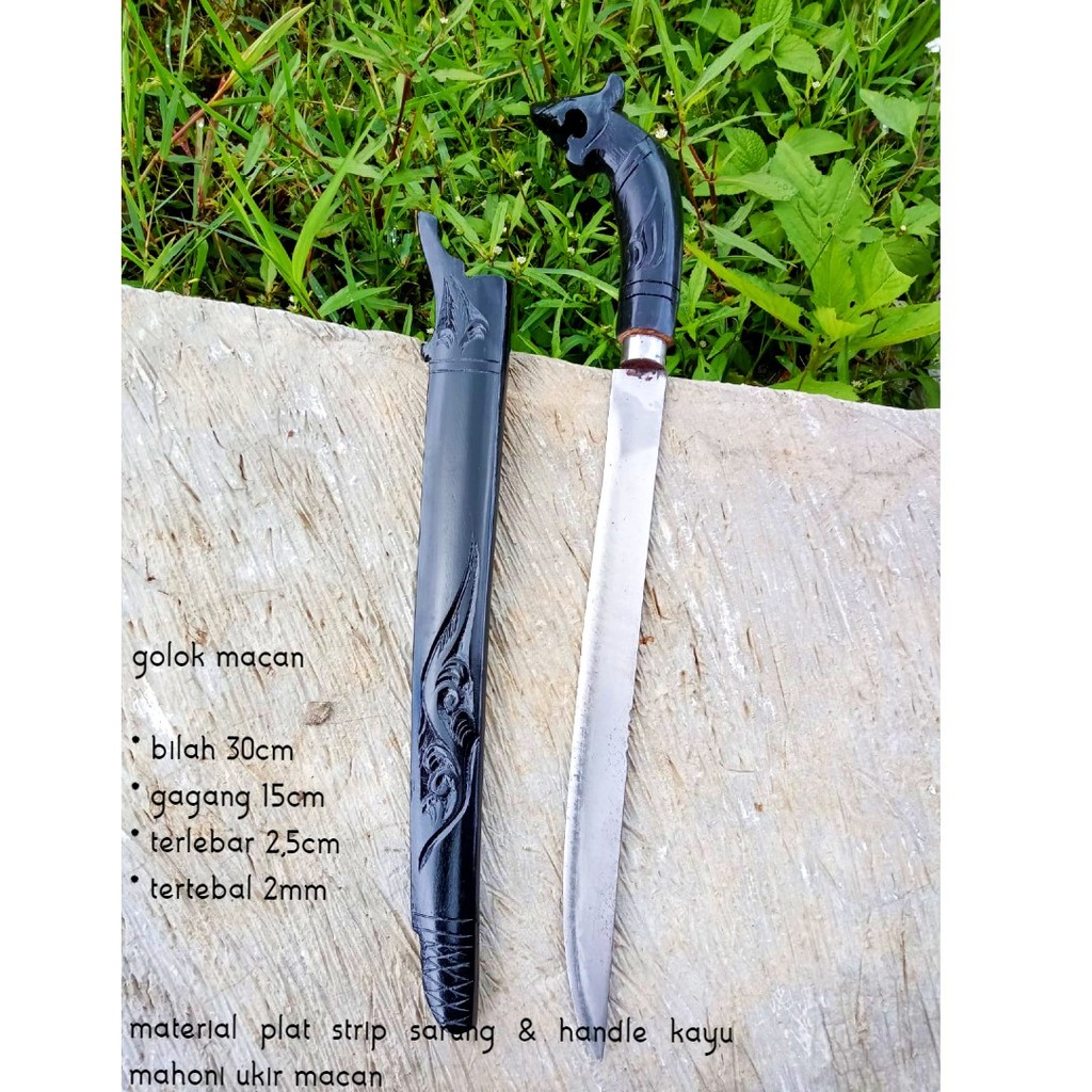 golok sembelih gagang macan hitam 30cm