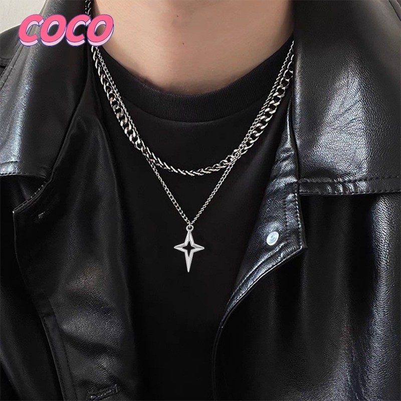 Kalung Titanium Model Bintang Terbaru Anti Karat-Coco