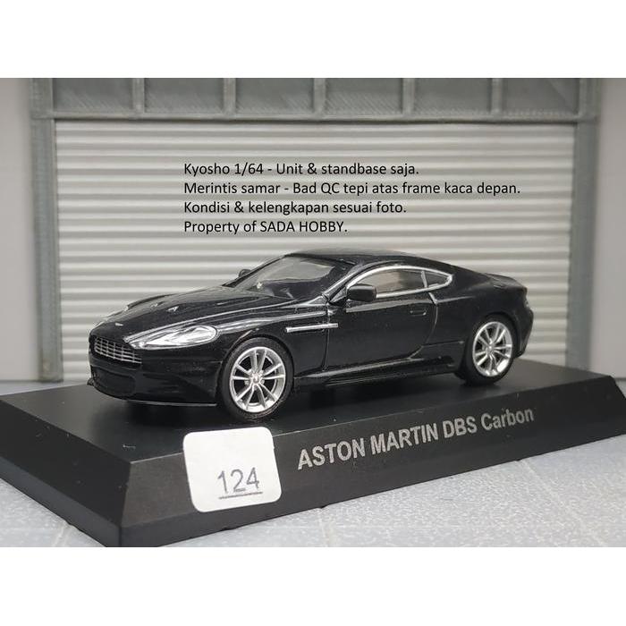 Diecast Kyosho 1/64 Aston martin DBS Carbon Hitam Unit & Standbase Saja Dcast