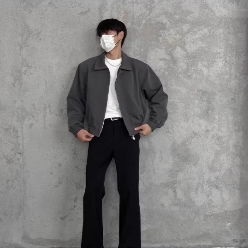 Versity Jacket Vintage Soft Cotton Canvas Mantel Pria Wanita Waterproof Parasut Varsity Jaket Casual