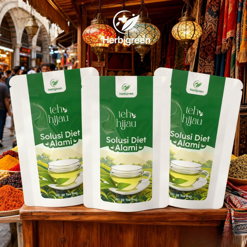 Teh Hijau Green Tea Diet Pelangsing Slimming Tea Peluntur Lemak 20 Tea Bag Herbigreen TEH DETOX PELA