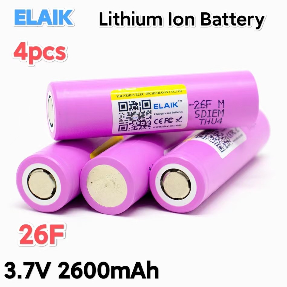 ICR18650 New Original 2600mAh 3.7V For Samsung 18650 26F Batteries Reargeable Li-ion Battery For Fla