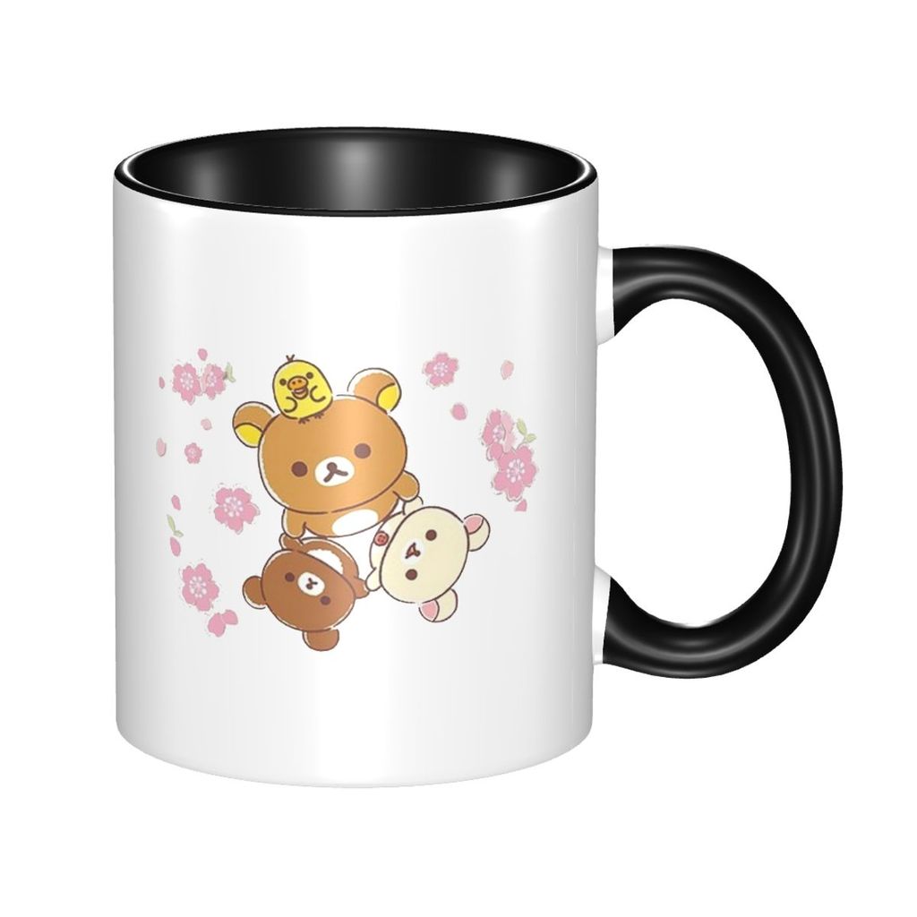 Rilakkuma Sakura Mug Funny Ceramic Coffee Cups Tea Mugs Milk Cup Drinke Gift for Woman Man