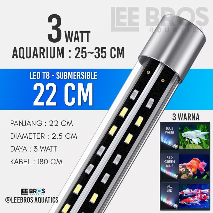 Lampu LED Aquarium Submersible 30-90 cm / Lampu Celup Aquarium - 22cm