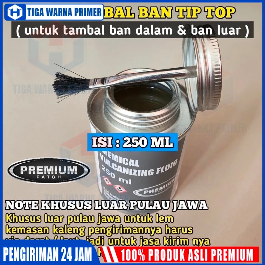 Lem Tambal Ban Tip Top PREMIUM isi 250ml - Lem untuk tambal ban dalam dan ban luar - BESTPATCH PREMI
