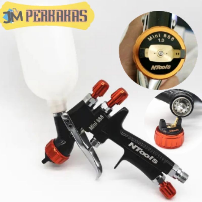Spray Gun mini Hvlp Ntools 888 Nozzle 1.0 dan 1.2mm