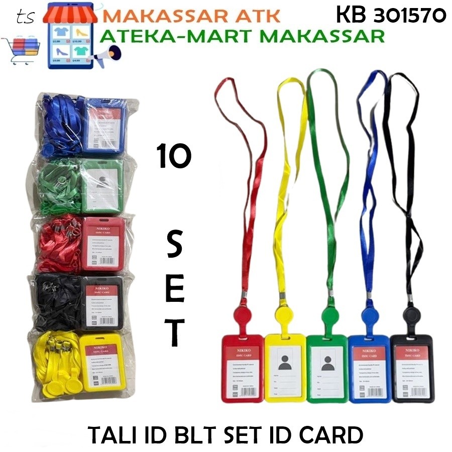 [BKS/10PCS] NIKIKO TALI ID KAIT BULAT SET ID CARD