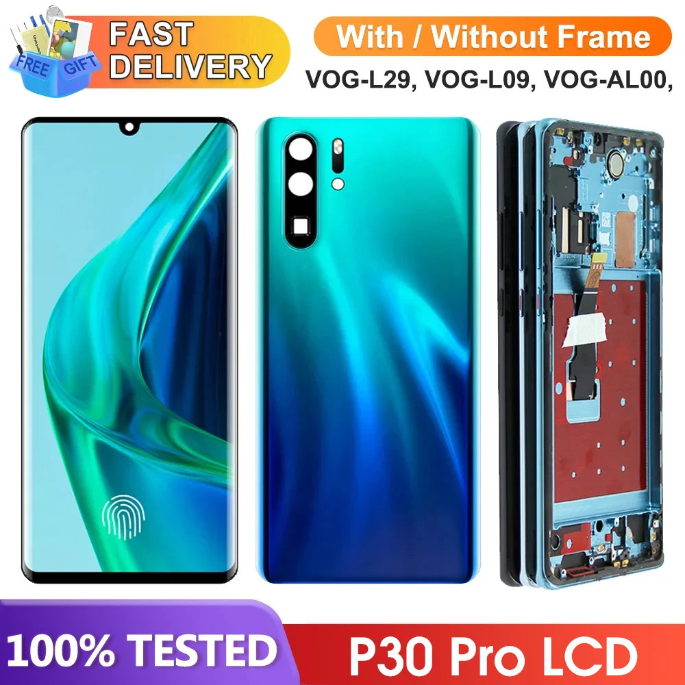 P30 Pro splay Screen with Fingerprints, for Huawei P30 Pro VOG-L29 VOG-L09  Lcd splay Touch Screen g