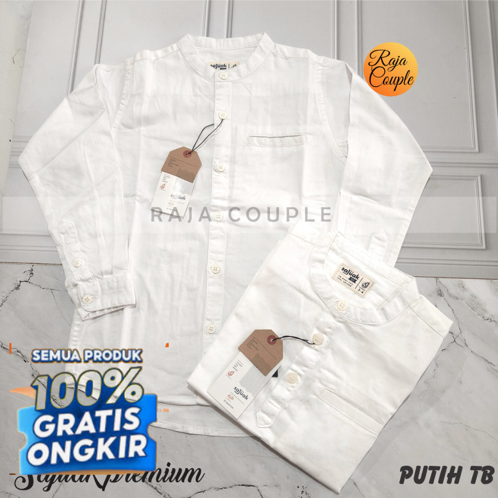SAJUAK TB PREMIUM PUTIH KEMEJA KOKO COUPLE AYAH ANAK ORIGINAL SAJUAK- pakaian pria lainnya