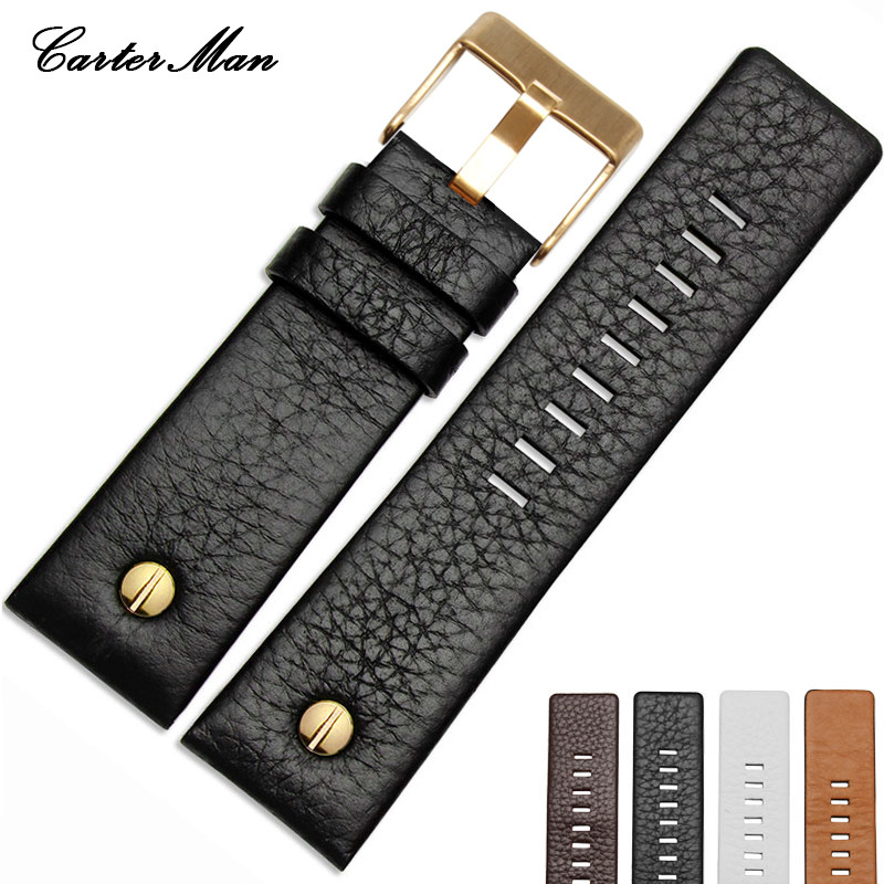 For esel Watch Strap Leather Wrist Watch Belt DZ7314 DZ7256 Watchbands 24MM 26MM 28MM 30MM With Rive