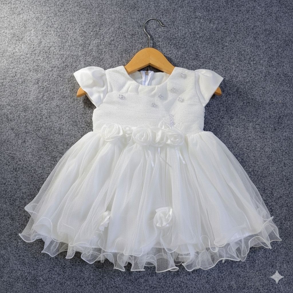 Gaun bayi perempuan putih 3bulan-4tahun,gaun anak perempuan,dress bayi putih,gaun aqiqah newborn,BAJ