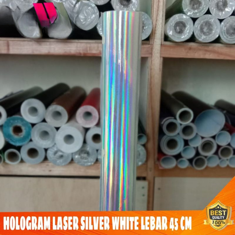 Sticker skotlet pelangi hologram putih / Sticker skotlet motor / skotlet mobil / Sticker hologram