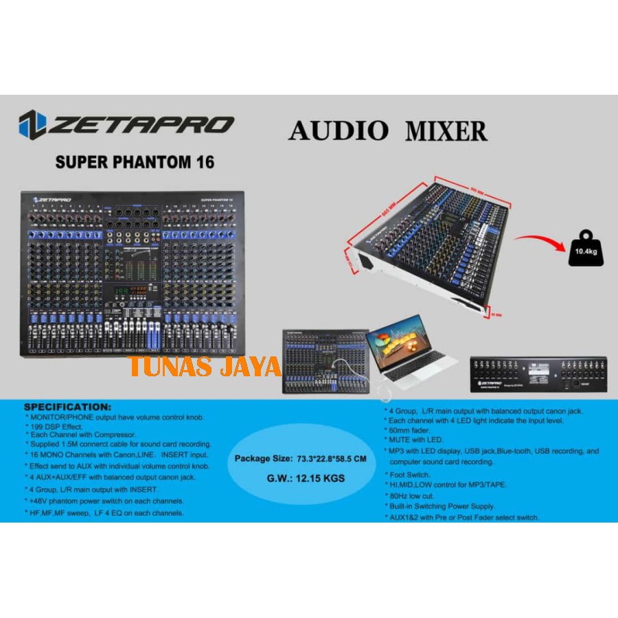 Mixer Zetapro SUPER PHANTOM 16 SUPER PHANTOM16 Channel ORIGINAL