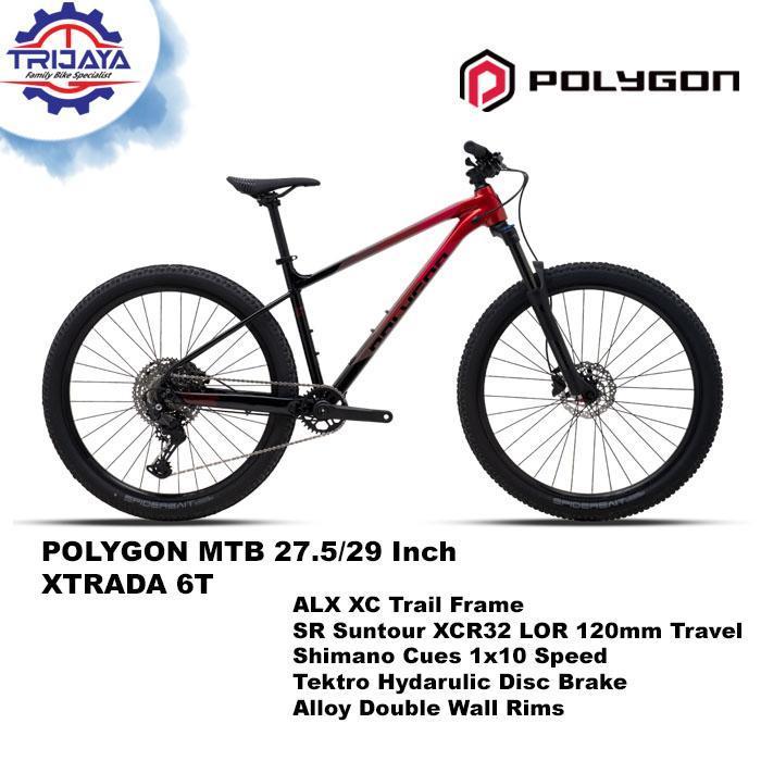 Polygon Xtrada 6 Sepeda MTB [27.5 / 29 Inch] 1x11 Speed - Black/Red, 27.5 S - Black/Red, 29 Size L