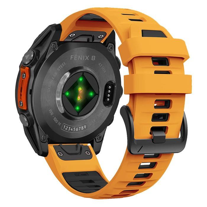 TALI JAM STRAP FOR GARMIN APPROACH S70 47MM / S62 / S60 - MODEL TWO TONE SILICONE QUICK FIT 22MM - O