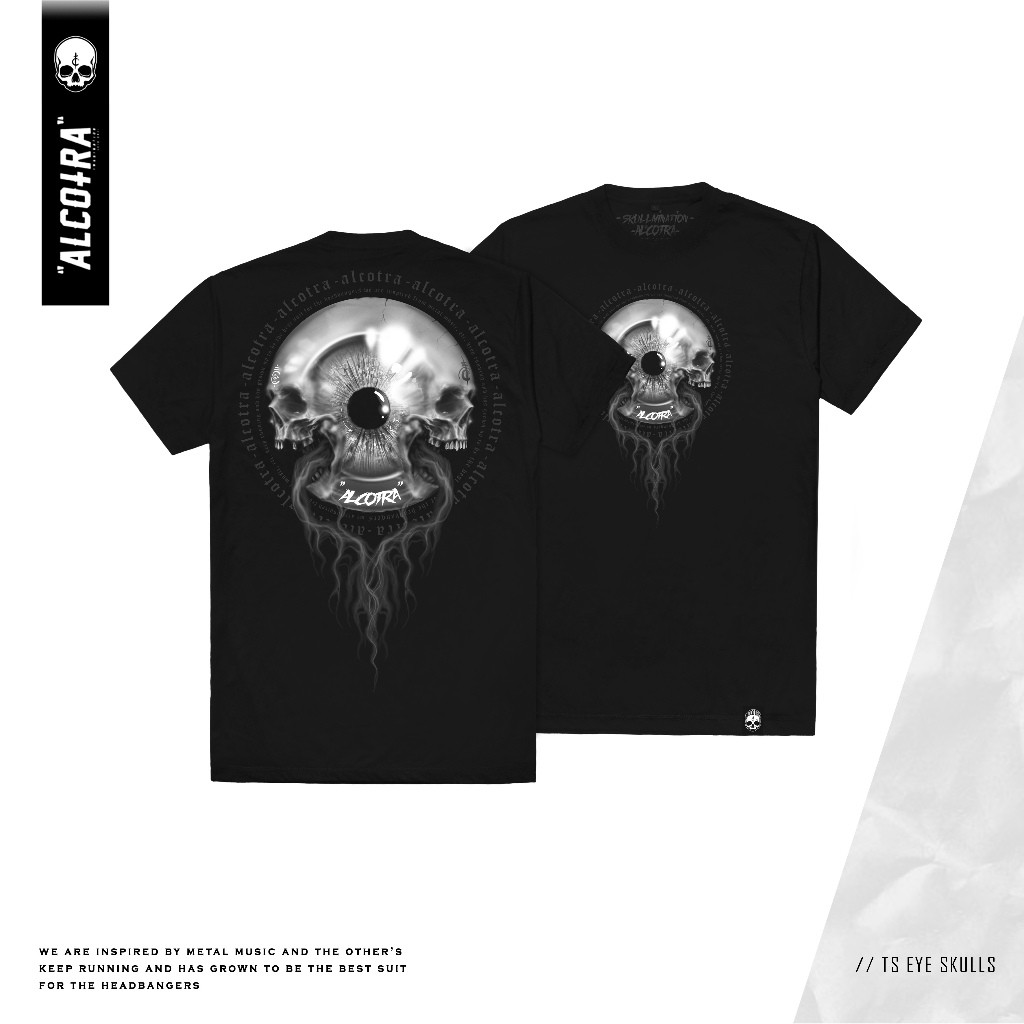 TS Eye Skulls Kaos Katun Alcotra Bali Kaos Pria