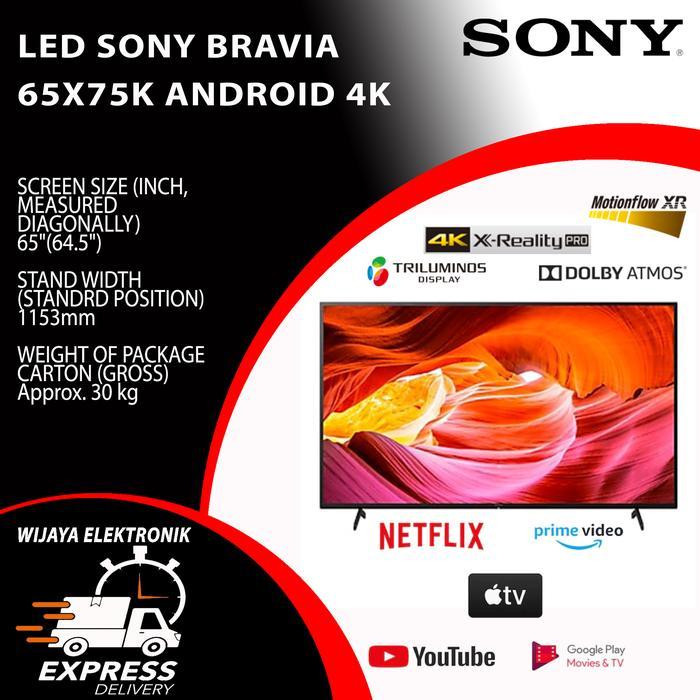 LED SONY 65 INCH ANDROID TV 4K 65X75K NEW 2022