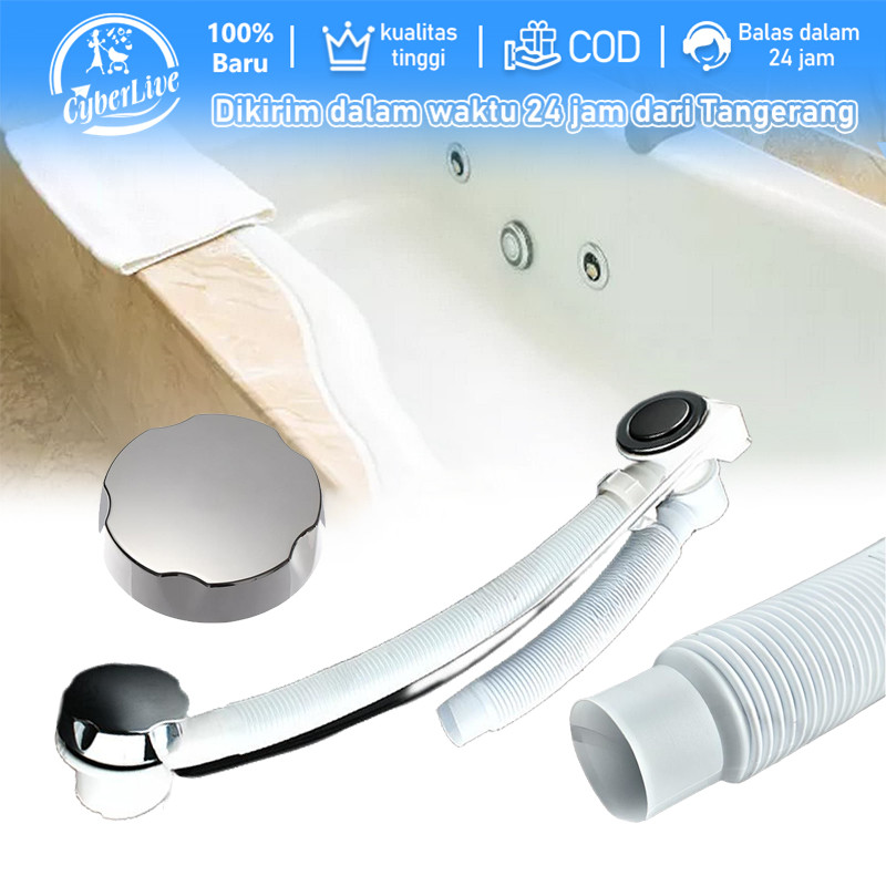 Afur Bathub Injak Flexible Tabung Saluran Pembuangan Air Bathtub Pembuangan Bak Mandi