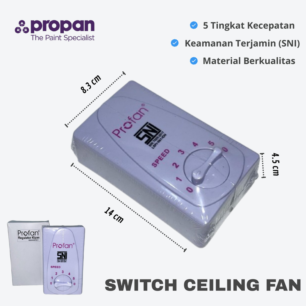 SWITCH CEILING FAN PROFAN DENGAN KAPASITOR / SWITCH KIPAS ANGIN 5 KECEPATAN