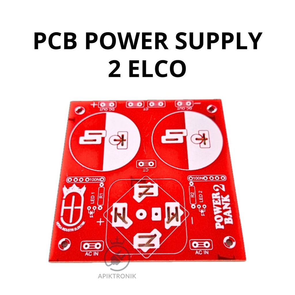 PCB Power Supply 2 Elco Penyearah AC ke DC Amplifier Support Dioda Sisir Kiprok
