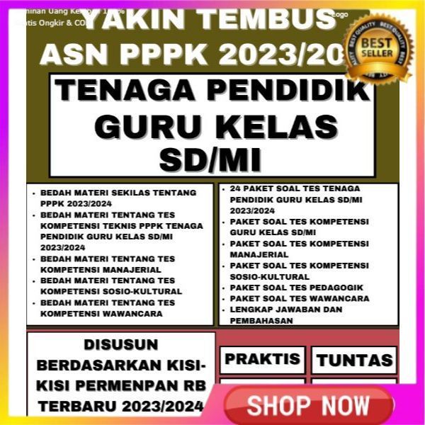 TOKO BUKU YAKIN TEMBUS ASN PPPK 2023/2024 TENAGA PENDIDIK GURU KELAS SD/MI IDO250 PASTI BISA LULUS