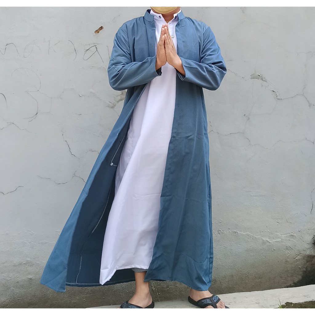 Jubah Luaran Pria Dewasa Twis higt / jubah yaman habaib / jubah luaran muslim terbuka / Jubah Pria L
